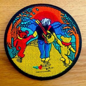 Jerry Garcia walking away with Bears iron on patch